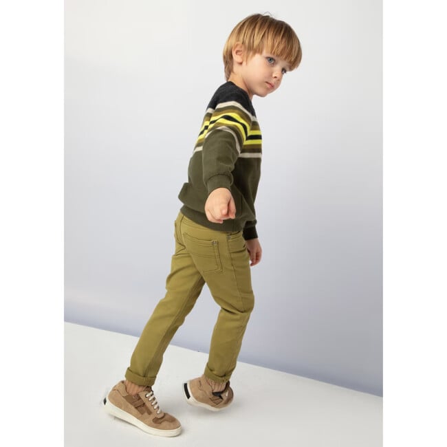 Boy Slim Fit Pants, Green - Pants - 2