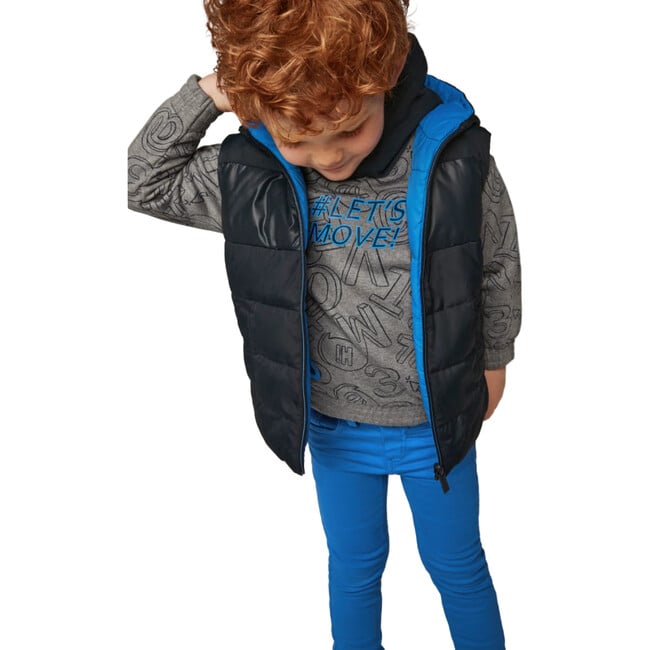 Boy Slim Fit Pants, Blue - Pants - 3