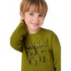 Boy Graphic T-Shirt, Green - T-Shirts - 2 - thumbnail