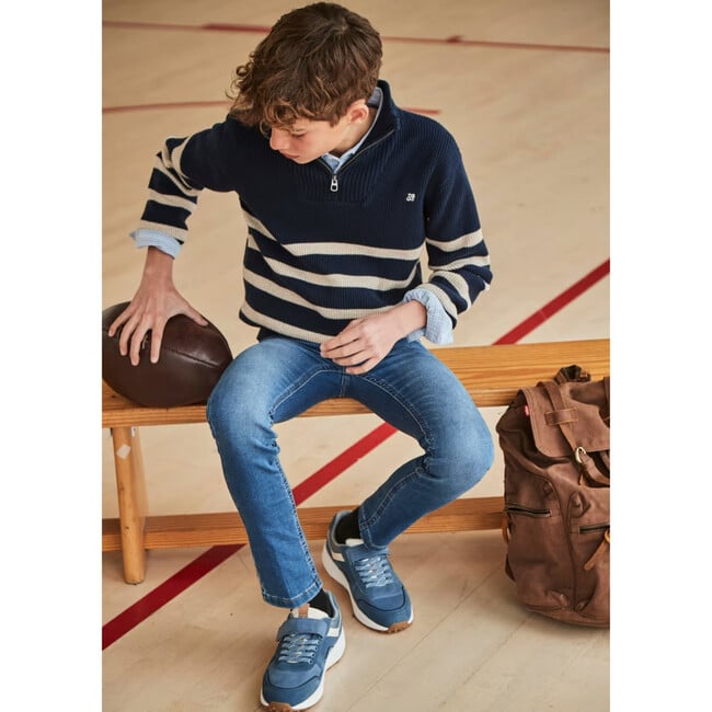 Boy Basic Fitted Jeans, Blue - Jeans - 4