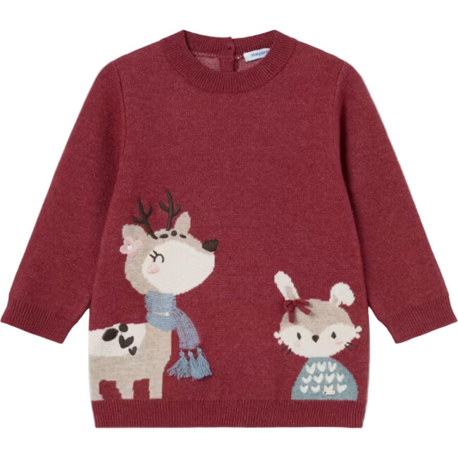 Baby Knit Sweater Dress, Red