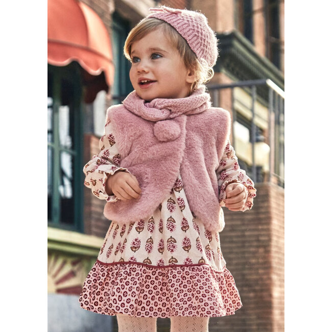 Baby Viyella Print Dress, Beige - Dresses - 3