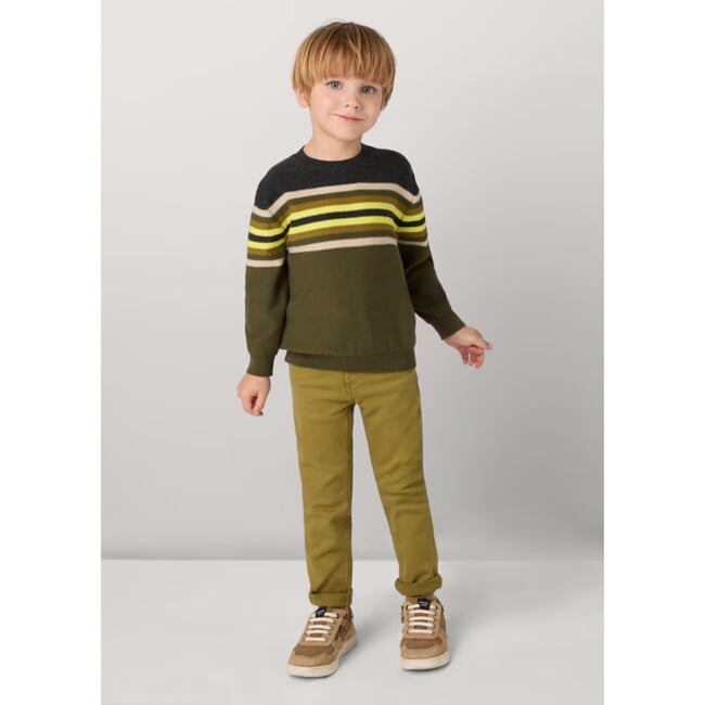 Boy Slim Fit Pants, Green - Pants - 3