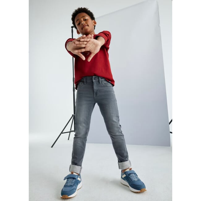 Boy Slim Fit Jeans, Grey - Jeans - 3