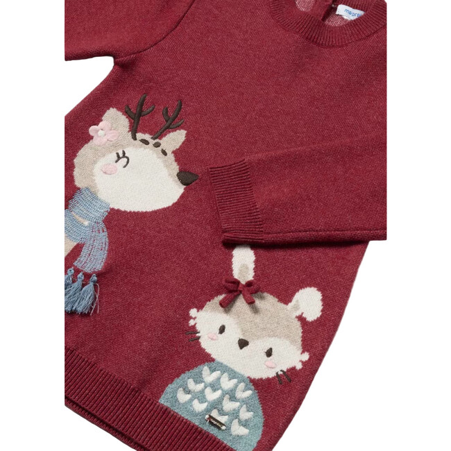 Baby Knit Sweater Dress, Red - Dresses - 2