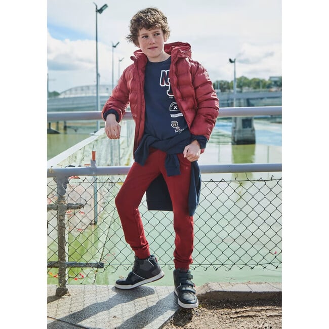 Boy Basic Tracksuit Bottoms, Red - Sweatpants - 4