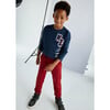 Boy Basic Tracksuit Bottoms, Red - Sweatpants - 5 - thumbnail