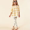 Cotton Sweatshirt, Picnic in Yellow and Cream Squares - Sweatshirts - 2 - thumbnail