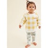 Cotton Sweatshirt, Picnic in Yellow and Cream Squares - Sweatshirts - 3 - thumbnail