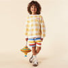 Cotton Sweatshirt, Picnic in Yellow and Cream Squares - Sweatshirts - 4 - thumbnail