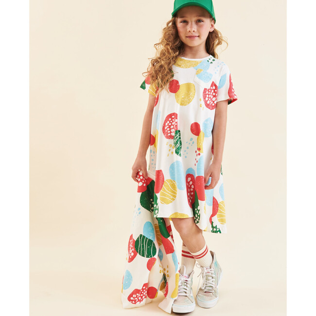 Girls' Cotton Dress, Spores of Fortune in Multi Color