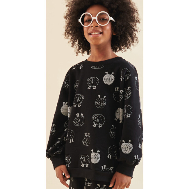 Cotton Sweatshirt, The Sheep in Boots Black
