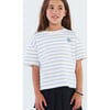 Girls' Boxy Tee, The Daisy Blue Stripes - T-Shirts - 1 - thumbnail