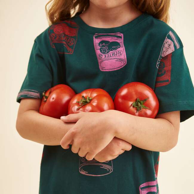 Cotton T-Shirt, Don Pomodoro in Dark Green - T-Shirts - 4