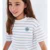 Girls' Boxy Tee, The Daisy Blue Stripes - T-Shirts - 2 - thumbnail