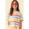 Girls' Crop Top, Stripes in Cotton - T-Shirts - 1 - thumbnail