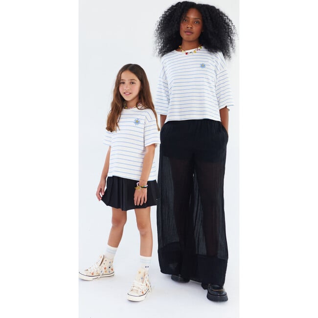 Girls' Boxy Tee, The Daisy Blue Stripes - T-Shirts - 3