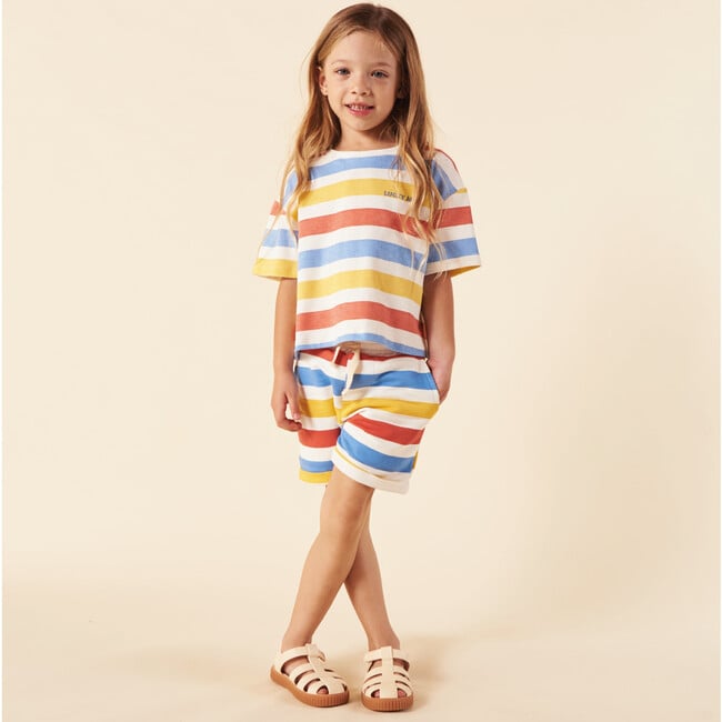 Girls' Crop Top, Stripes in Cotton - T-Shirts - 2