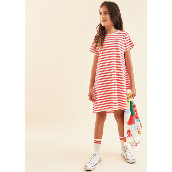 Girls' Cotton Dress, The Gnome in Red Stripes