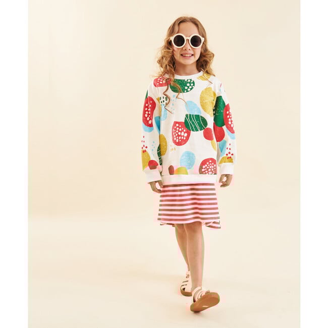 Girls' Cotton Dress, The Gnome in Red Stripes - Dresses - 3