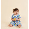 Girls' Cotton Dress, Lemon Party in Blue and White Squares - Dresses - 3 - thumbnail