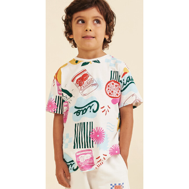 Cotton T-Shirt, Ciao Bella in Cream
