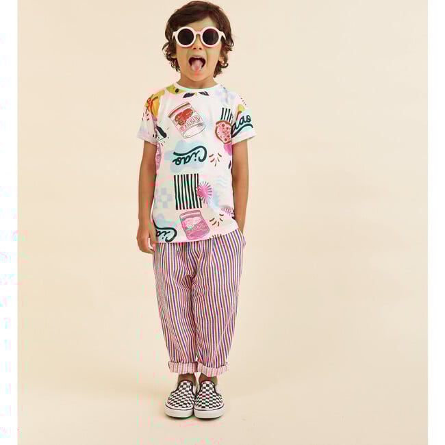 Cotton T-Shirt, Ciao Bella in Cream - T-Shirts - 3