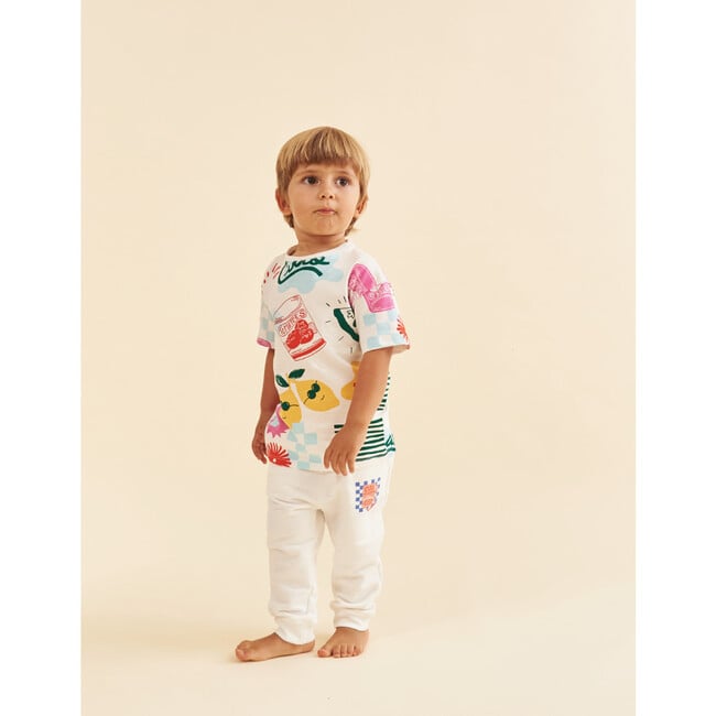 Cotton T-Shirt, Ciao Bella in Cream - T-Shirts - 4