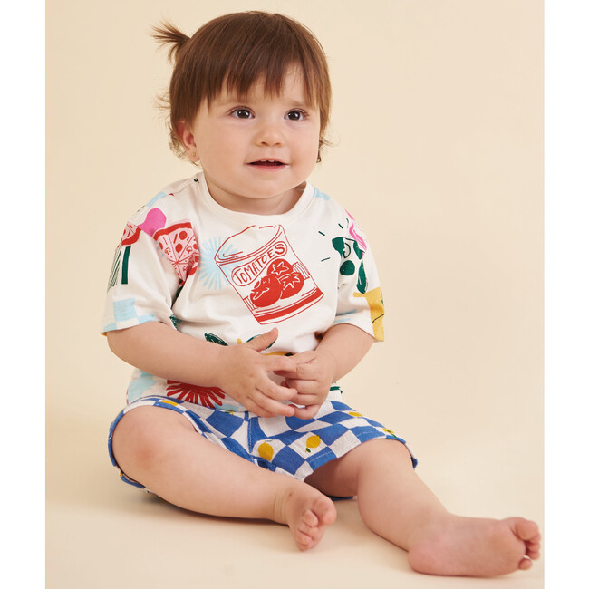Cotton T-Shirt, Ciao Bella in Cream - T-Shirts - 5