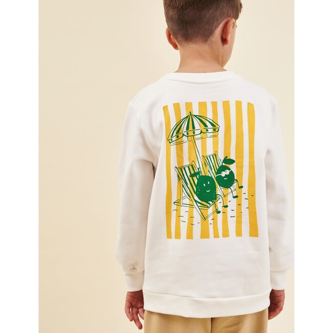 Cotton Sweatshirt, Dolce Far Niente in Cream - Sweatshirts - 2