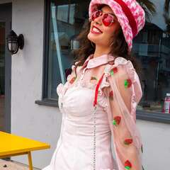 A Leading Role x Strawberry Shortcake Premium Adult Peek-A-Berry Shirt Dress  - A Leading Role Play | Maisonette