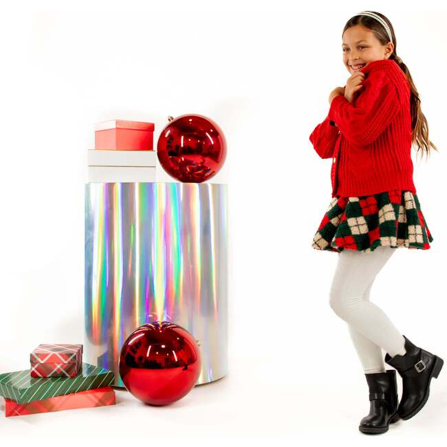 A Leading Role Premium Child Sherpa Argyle Swing Skirt - Skirts - 1