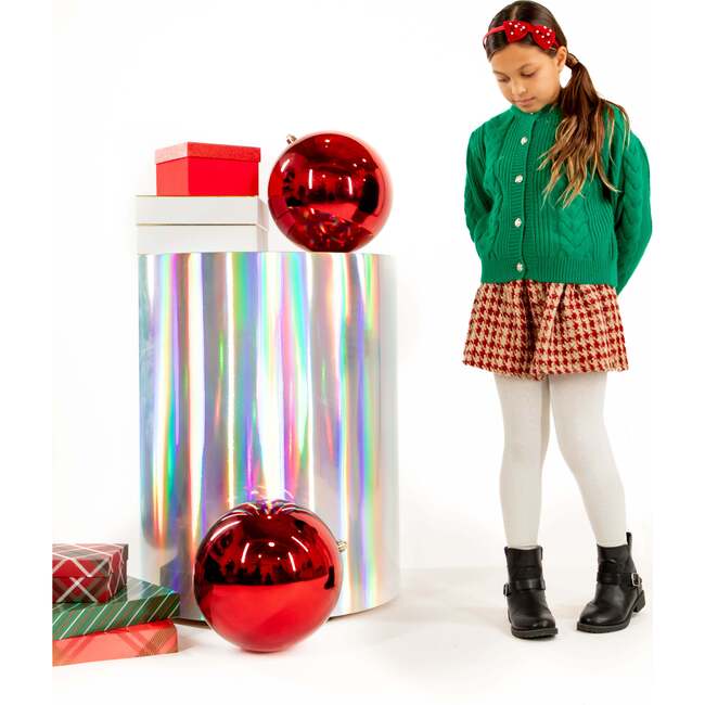 A Leading Role Premium Child Ivy Green Cable Knit Cardigan - Sweaters - 1