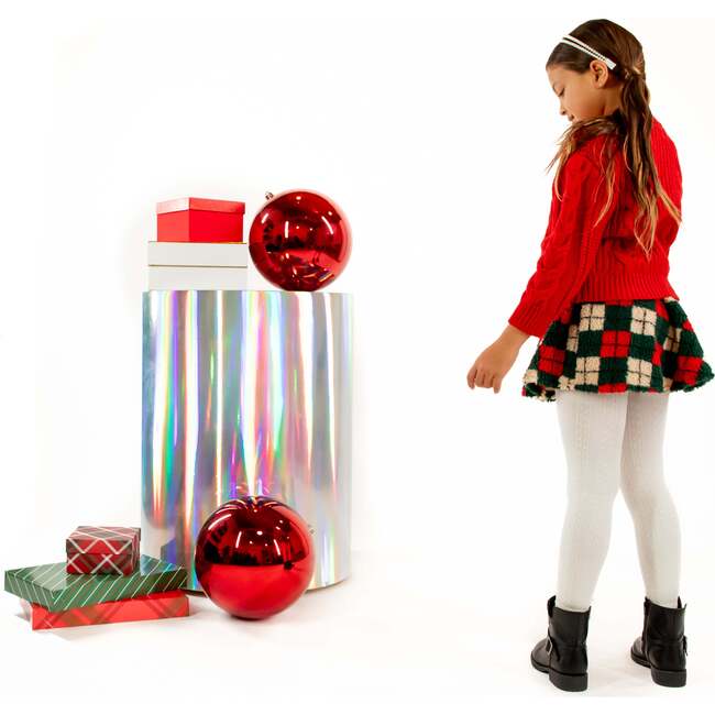 A Leading Role Premium Child Sherpa Argyle Swing Skirt - Skirts - 2