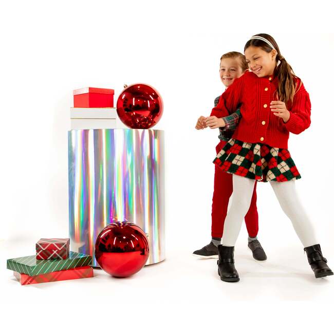 A Leading Role Premium Child Sherpa Argyle Swing Skirt - Skirts - 3