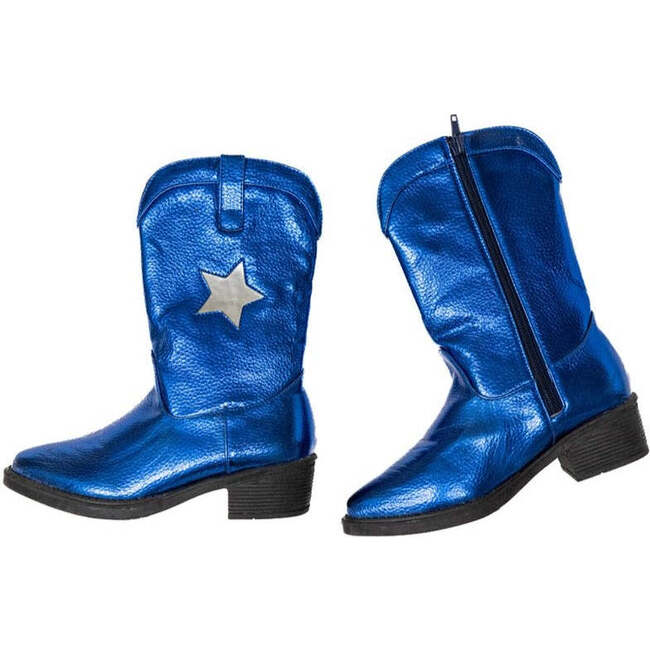 A Leading Role Premium Blue Metallic Boots - Costume Accessories - 2