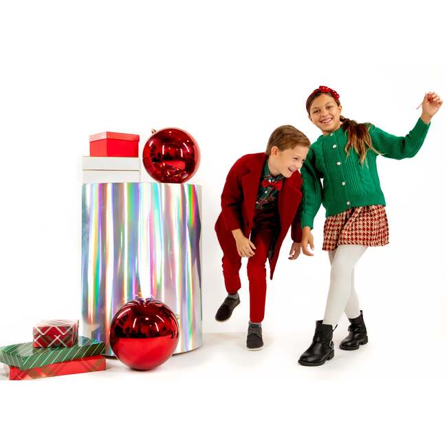 A Leading Role Premium Child Ivy Green Cable Knit Cardigan - Sweaters - 3