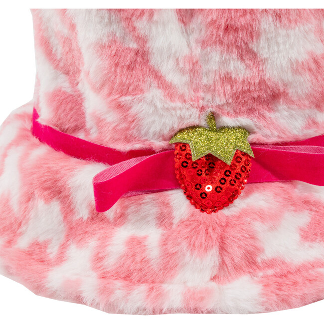 A Leading Role x Strawberry Shortcake Premium Adult Strawberry Parfait Houndstooth Bucket Hat - Costume Accessories - 3
