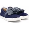 Pony Hair Mocassins, Navy - Slip Ons - 1 - thumbnail