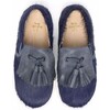 Pony Hair Mocassins, Navy - Slip Ons - 3 - thumbnail