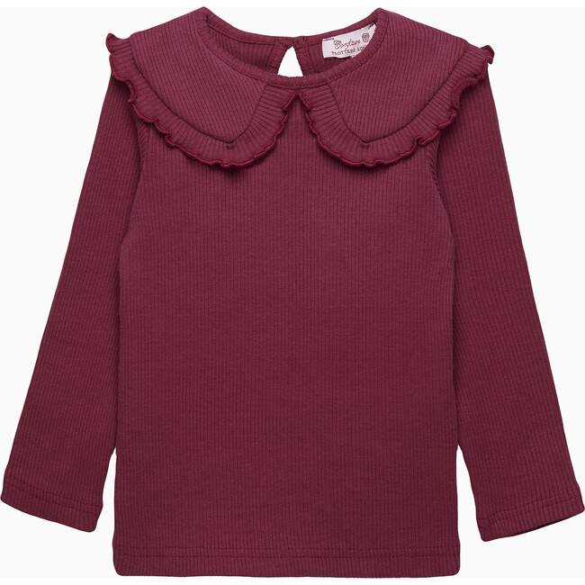 Grace Bow Collar Top, Claret