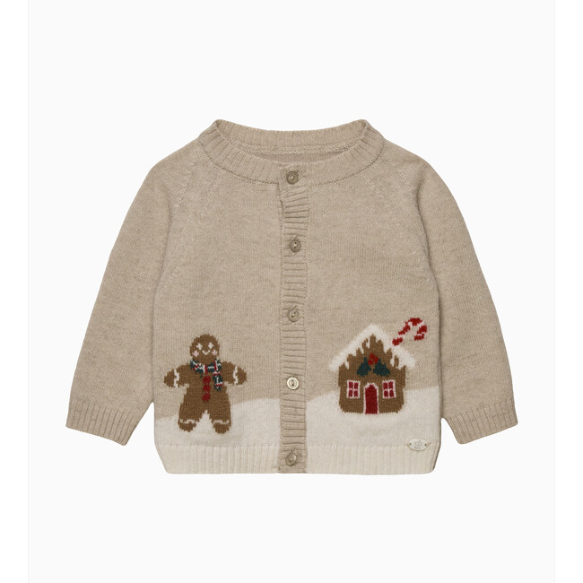 Ginger Bread Man Cardigan, Light Oatmeal