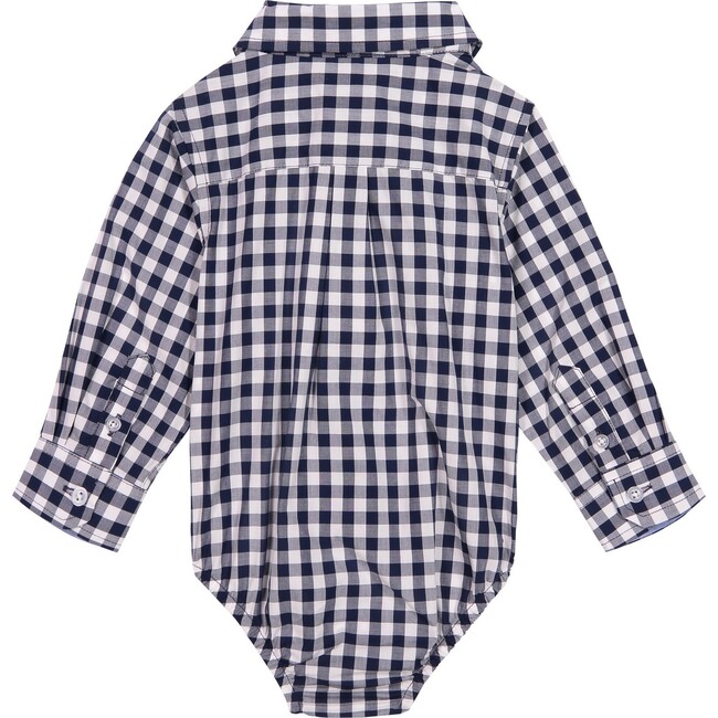 Button Down Shirtzie, Navy Gingham