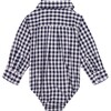 Button Down Shirtzie, Navy Gingham - Shirts - 2