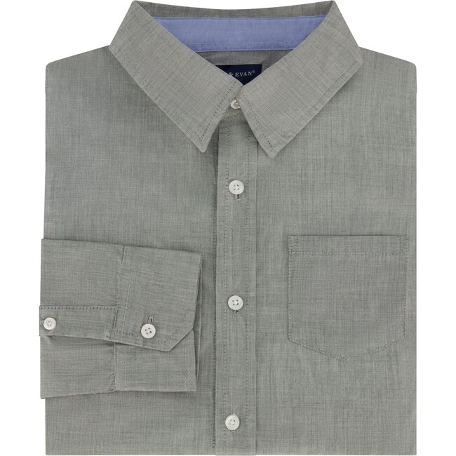 Infant Boy Chambray Button-down Shirtzie, Grey