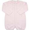 Rosette Knit Bubble Romper, Pink - Rompers - 1 - thumbnail