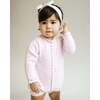 Rosette Knit Bubble Romper, Pink - Rompers - 2 - thumbnail