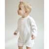 Rosette Knit Bubble Romper, Ivory - Rompers - 2 - thumbnail