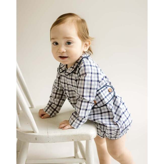 Oliver Bubble Romper, Plaid - Rompers - 3