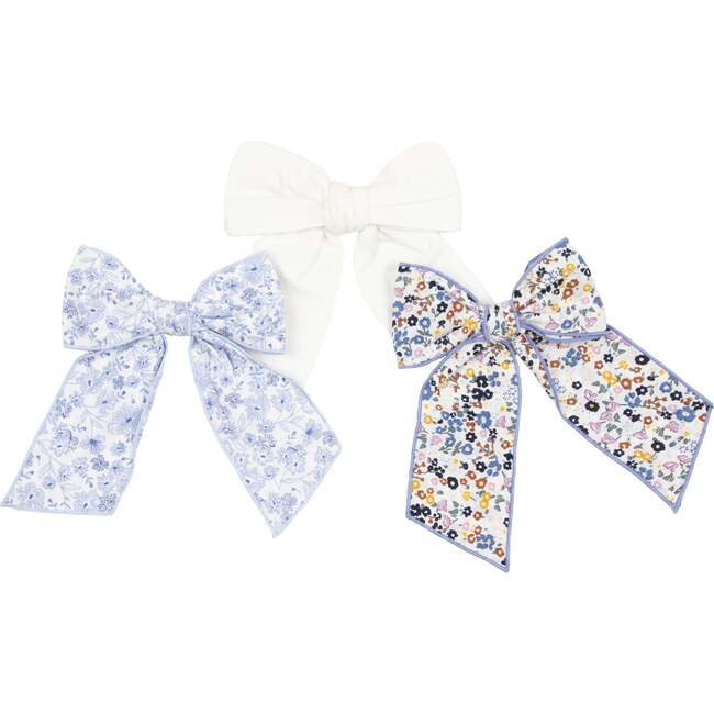Large Hair Bow Set, Blue